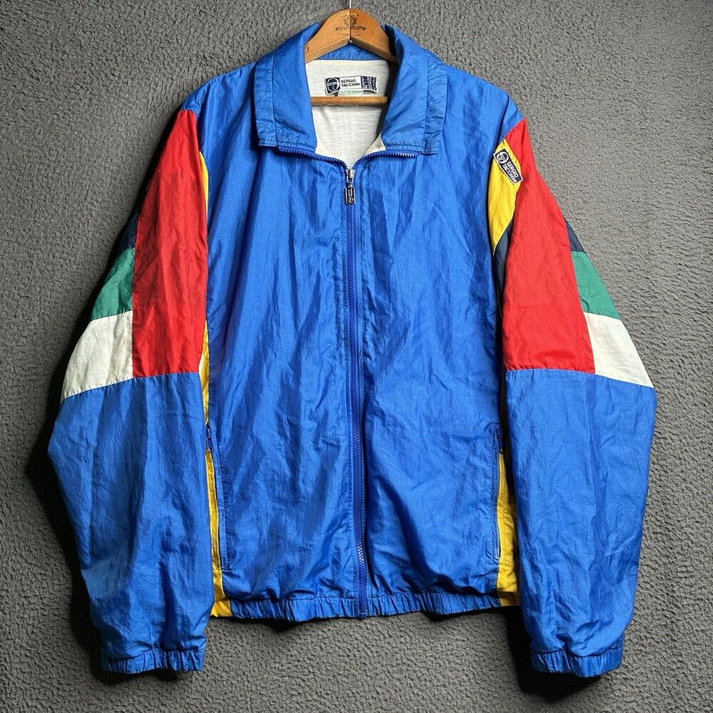 Vintage Sergio Tacchini Track Jacket 80s Colorblock Windbreaker XL 42 USA